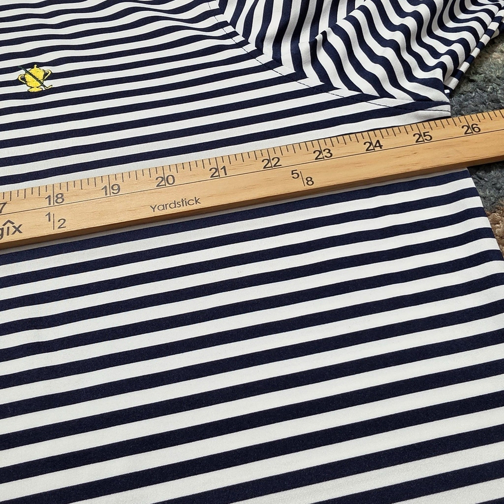 Gulph Mills Golf Club Polo XL Navy White Stripe USA Made FG Tech Shirt - Picture 6 of 7